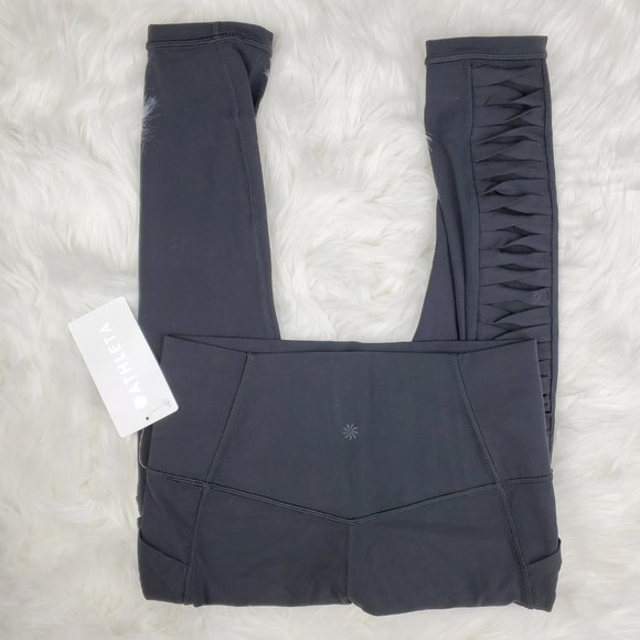 NWOT Athleta Black Salutation Twist 7/8 Leggings - Picture 5 of 8